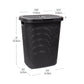 Mind Reader 50L Slim Laundry Hamper, Clothes Basket, Lid, Wicker Design, Plastic, 17.65"L x 13.75"W x 21"H