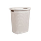 Mind Reader 50L Slim Laundry Hamper, Clothes Basket, Lid, Wicker Design, Plastic, 17.65"L x 13.75"W x 21"H
