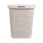 Mind Reader 50L Slim Laundry Hamper, Clothes Basket, Lid, Wicker Design, Plastic, 17.65"L x 13.75"W x 21"H
