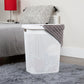 Mind Reader 50L Slim Laundry Hamper, Clothes Basket, Lid, Wicker Design, Plastic, 17.65"L x 13.75"W x 21"H