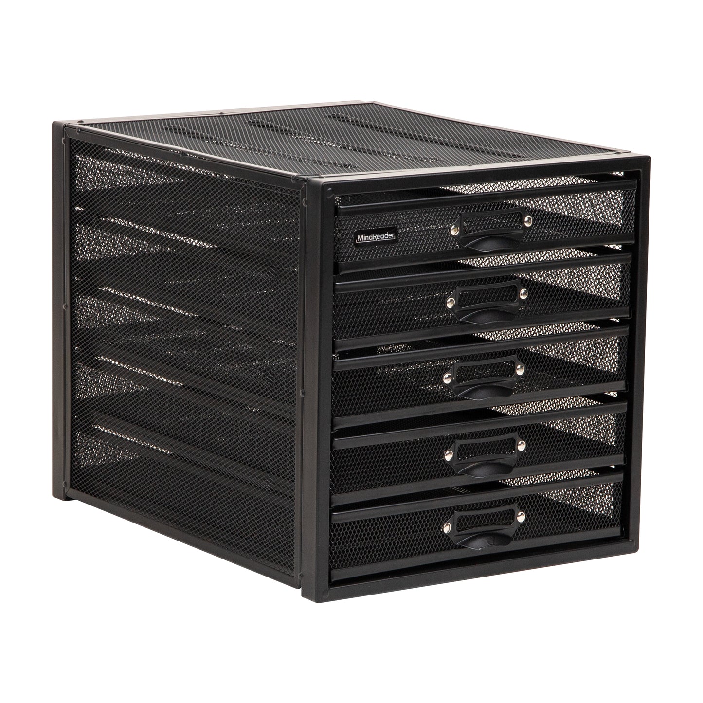 Mind Reader File Storage Drawers, Desk Organizer, Multi-Purpose, Crafts, Office, Metal Mesh, 11"L x 14"W x 11"H, Black