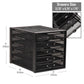 Mind Reader File Storage Drawers, Desk Organizer, Multi-Purpose, Crafts, Office, Metal Mesh, 11"L x 14"W x 11"H, Black