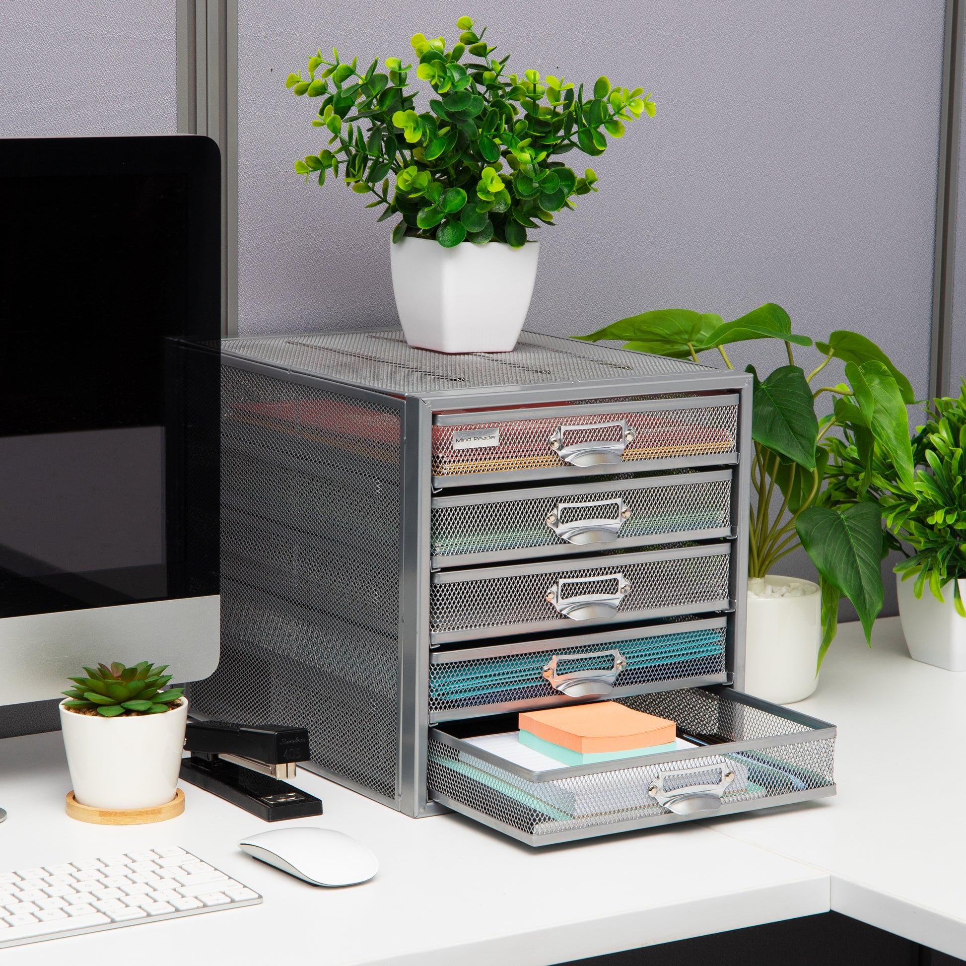 Mind Reader Black 3 Drawers Mini Desk Office Supplies Organizer