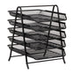 Mind Reader Paper Tray and File Folder Set, Desktop Organizer, Storage, Office, Metal Mesh, Black