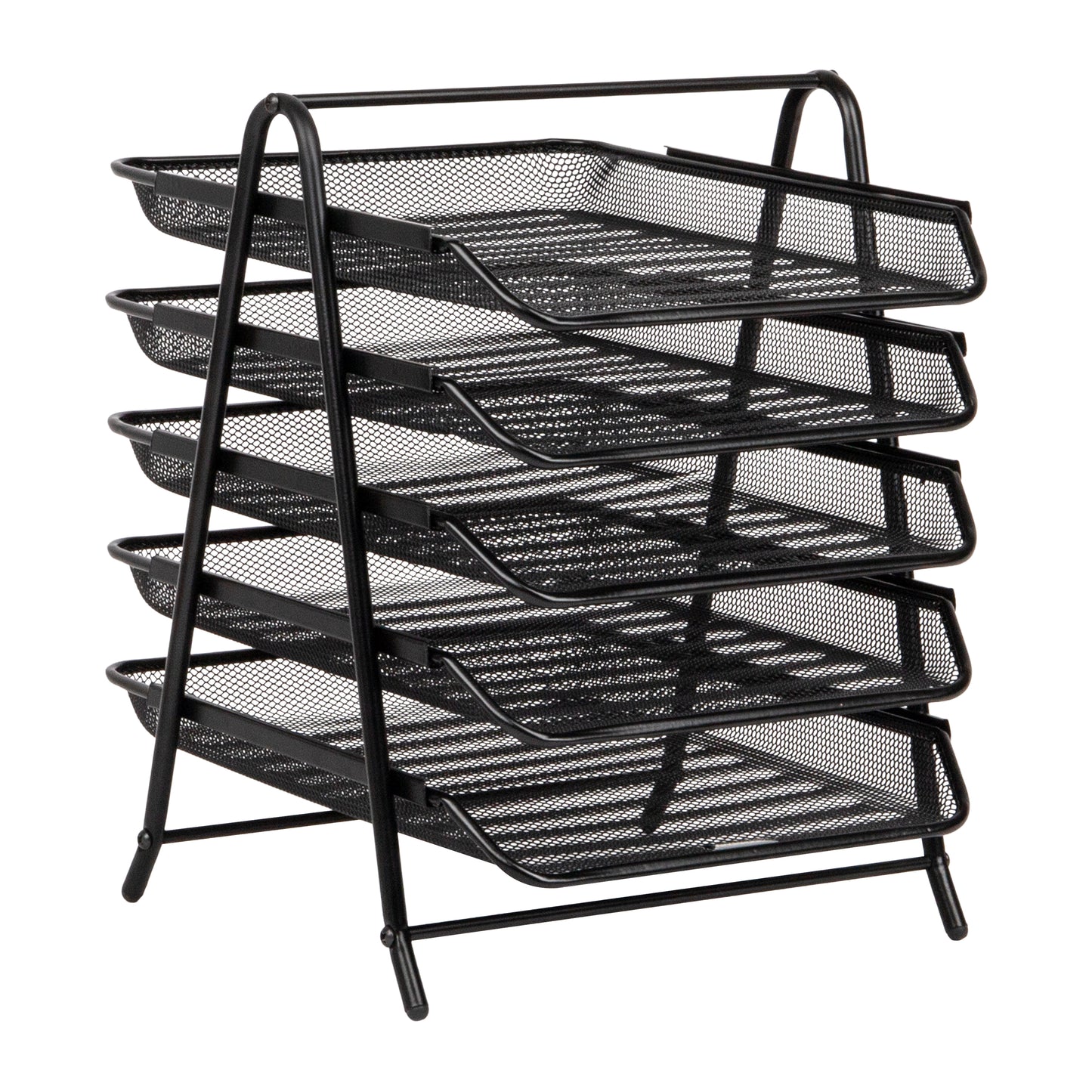 Mind Reader Paper Tray and File Folder Set, Desktop Organizer, Storage, Office, Metal Mesh, Black
