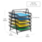 Mind Reader Paper Tray and File Folder Set, Desktop Organizer, Storage, Office, Metal Mesh, Black