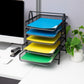 Mind Reader Paper Tray and File Folder Set, Desktop Organizer, Storage, Office, Metal Mesh, Black