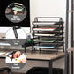 Mind Reader 5-Tier Paper Tray, Desktop Organizer, File Storage, Workspace, Office, Metal Mesh, 11.75"L x 14"W x 15"H