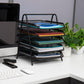 Mind Reader 5-Tier Paper Tray, Desktop Organizer, File Storage, Workspace, Office, Metal Mesh, 11.75"L x 14"W x 15"H