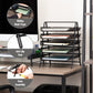 Mind Reader 5-Tier Paper Tray, Desktop Organizer, File Storage, Workspace, Office, Metal Mesh, 11.75"L x 14"W x 15"H