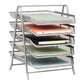 Mind Reader 5-Tier Paper Tray, Desktop Organizer, File Storage, Workspace, Office, Metal Mesh, 11.75"L x 14"W x 15"H