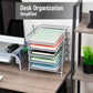 Mind Reader 5-Tier Paper Tray, Desktop Organizer, File Storage, Workspace, Office, Metal Mesh, 11.75"L x 14"W x 15"H