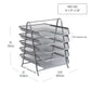 Mind Reader 5-Tier Paper Tray, Desktop Organizer, File Storage, Workspace, Office, Metal Mesh, 11.75"L x 14"W x 15"H