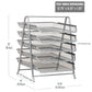 Mind Reader 5-Tier Paper Tray, Desktop Organizer, File Storage, Workspace, Office, Metal Mesh, 11.75"L x 14"W x 15"H