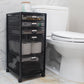 Mind Reader Multipurpose Rolling Storage Cart with Drawers, Office Organizer, Utility Cart, Metal Mesh, Black