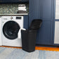 Mind Reader 60L Slim Laundry Hamper, Clothes Basket, Lid, Linen Design, Plastic, 18.25”L x 14.25”W x 23.5”H
