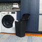 Mind Reader 60L Slim Laundry Hamper, Clothes Basket, Lid, Linen Design, Plastic, 18.25”L x 14.25”W x 23.5”H
