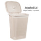 Mind Reader 60L Slim Laundry Hamper, Clothes Basket, Lid, Linen Design, Plastic, 18.25”L x 14.25”W x 23.5”H