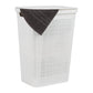 Mind Reader 60L Slim Laundry Hamper, Clothes Basket, Lid, Linen Design, Plastic, 18.25”L x 14.25”W x 23.5”H