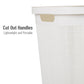 Mind Reader 60L Slim Laundry Hamper, Clothes Basket, Lid, Linen Design, Plastic, 18.25”L x 14.25”W x 23.5”H