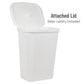 Mind Reader 60L Slim Laundry Hamper, Clothes Basket, Lid, Linen Design, Plastic, 18.25”L x 14.25”W x 23.5”H