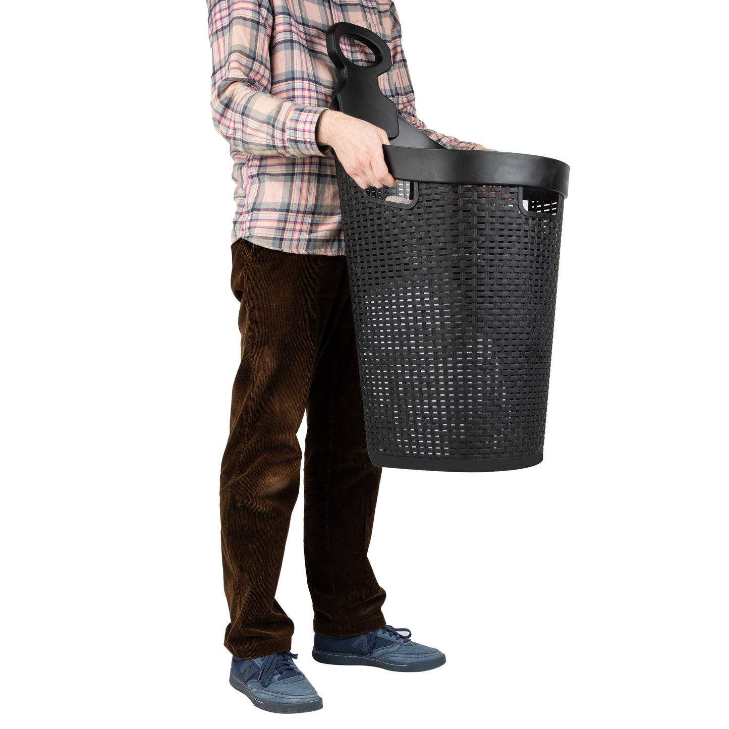 Mind Reader Basket Collection, Mobile Laundry Hamper, 61 Liter (15kg/33lbs) Capacity, Black