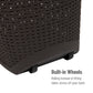 Mind Reader 60L Rolling Laundry Hamper, Clothes Basket, Wheels, Wicker Design, Plastic, 19.5"L x 14.75"W x 35"H, Brown