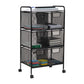 Mind Reader Multipurpose Rolling Cart with Drawers, Office Storage Organizer, Utility Cart, Metal Mesh, Black
