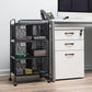 Mind Reader Multipurpose Rolling Cart with Drawers, Office Storage Organizer, Utility Cart, Metal Mesh, Black