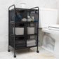 Mind Reader Multipurpose Rolling Cart with Drawers, Office Storage Organizer, Utility Cart, Metal Mesh, Black