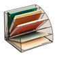 Mind Reader 6 Tier Fan Shaped Desktop File Organizer, Large Capacity Wire Document Holder for Office or Home, Black