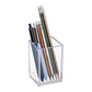 Mind Reader Pen Cup, Accessory Holder, Desktop Organization, Office, Acrylic, 2.5"L x 2.5"W x 4"H, Clear