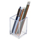 Mind Reader Pen Cup, Accessory Holder, Desktop Organization, Office, Acrylic, 2.5"L x 2.5"W x 4"H, Clear