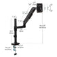 Mind Reader Single Monitor Arm for 13–32 Inch Screens, Gas Spring VESA Desk Mount, 180° Rotation, ±180° Swivel, ±65° Tilt, Integrated Cable Management, Holds up to 19.8 lbs, Black