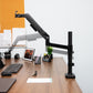 Mind Reader Single Monitor Arm for 13–32 Inch Screens, Gas Spring VESA Desk Mount, 180° Rotation, ±180° Swivel, ±65° Tilt, Integrated Cable Management, Holds up to 19.8 lbs, Black