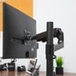 Mind Reader Single Monitor Arm for 13–32 Inch Screens, Gas Spring VESA Desk Mount, 180° Rotation, ±180° Swivel, ±65° Tilt, Integrated Cable Management, Holds up to 19.8 lbs, Black