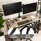 Mind Reader Dual Monitor Arm for 13–32 Inch Screens, Gas Spring VESA Desk Mount, ±180° Rotation, ±65° Tilt, ±180° Swivel, Holds up to 19.8 lbs Each,  Integrated Cable Management, Black