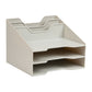 Mind Reader Desktop Organizer, Vertical File Holder, Paper Trays, Office, Plastic, 12.5"L x 11.75"W x 9.5"H, Beige