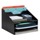 Mind Reader Desktop Organizer, Vertical File Holder, Paper Trays, Office, Plastic, 12.5"L x 11.75"W x 9.5"H, Beige