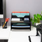 Mind Reader Desktop Organizer, Vertical File Holder, Paper Trays, Office, Plastic, 12.5"L x 11.75"W x 9.5"H, Beige