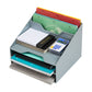Mind Reader Desktop Organizer, Vertical File Holder, Paper Trays, Office, Plastic, 12.5"L x 11.75"W x 9.5"H, Beige