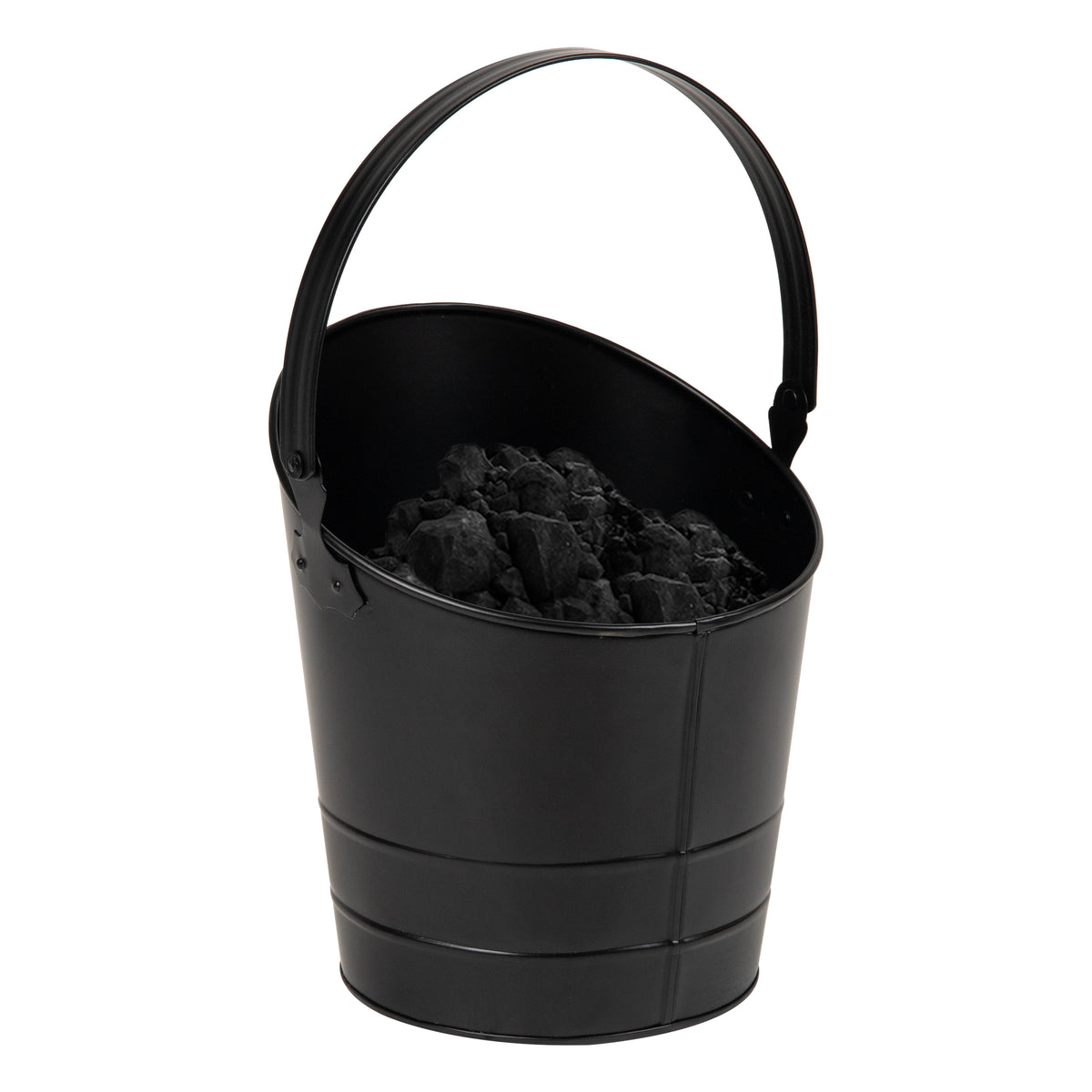 Mind Reader Fireplace Ash Bucket, 6L (1.5 gal) Capacity, Wood Stove, Fireplace Accessories, Metal, 9"L x 9"W x 10.5"H, Black