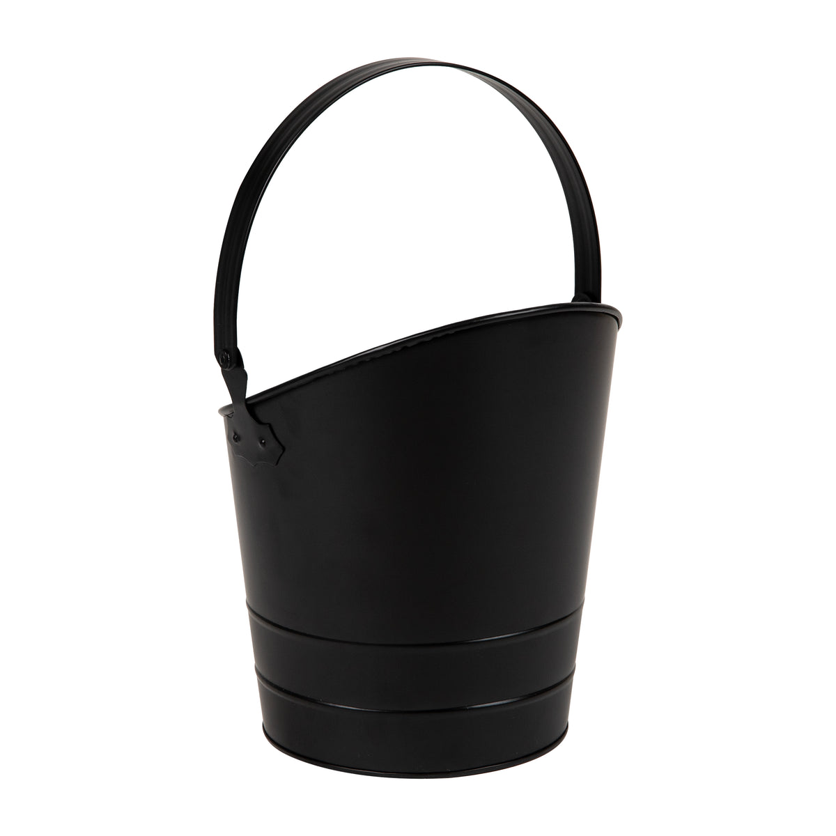 Mind Reader Fireplace Ash Bucket, 6L (1.5 gal) Capacity, Wood Stove, Fireplace Accessories, Metal, 9"L x 9"W x 10.5"H, Black