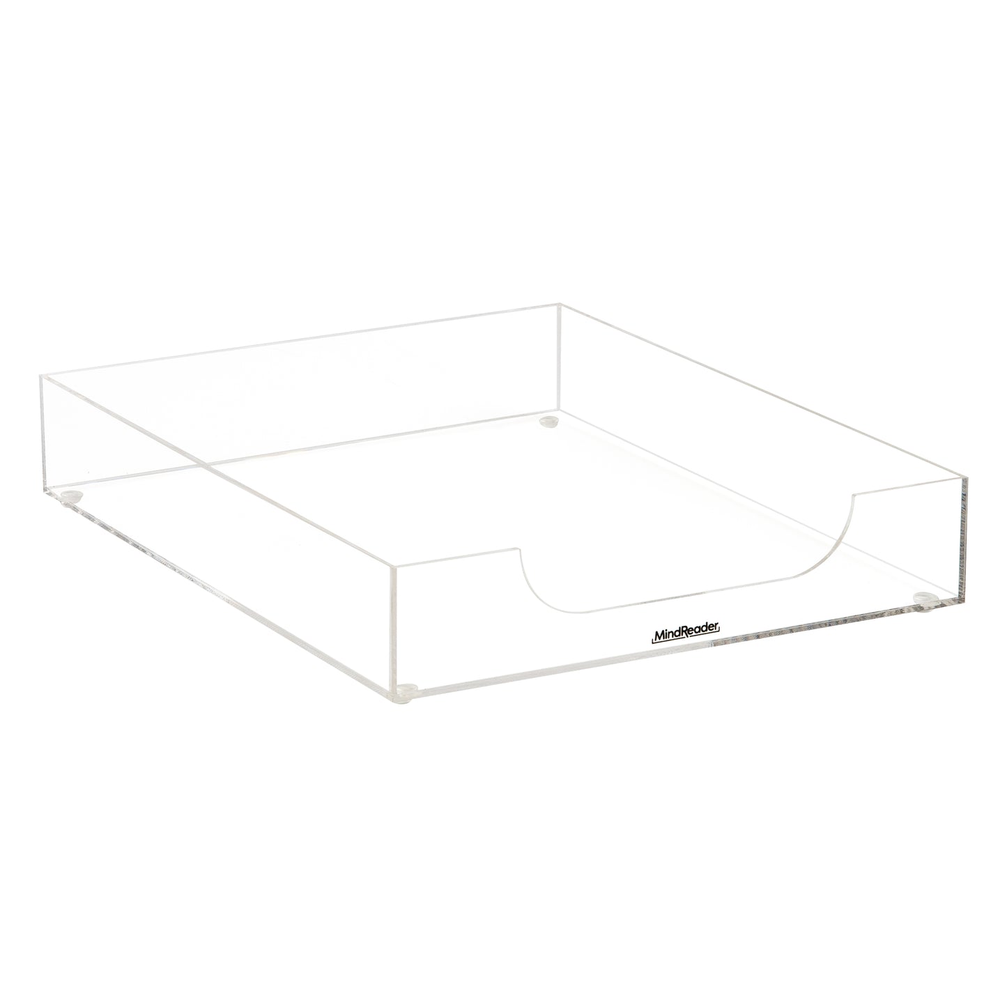 Mind Reader Paper Tray, Desktop Organizer, File Storage, Modern, Office, Acrylic, 10.25"L x 12.5"W x 2"H, Clear