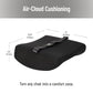 Mind Reader Lumbar Support Pillow with Air-Cloud Technology, Office Chair Back Cushion, Memory Foam, Black