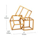 Mind Reader Decorative Geometric Cube Bookends, Modern Book Holders, Office Decor, Metal, Set of 2, Gold