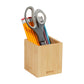 Mind Reader Pen Cup, Accessory Holder, Desktop Organization, Office, Bamboo, 3.5"L x 3.5"W x 3.875"H, Brown