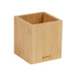 Mind Reader Pen Cup, Accessory Holder, Desktop Organization, Office, Bamboo, 3.5"L x 3.5"W x 3.875"H, Brown