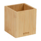 Mind Reader Pen Cup, Accessory Holder, Desktop Organization, Office, Bamboo, 3.5"L x 3.5"W x 3.875"H, Brown