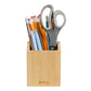 Mind Reader Pen Cup, Accessory Holder, Desktop Organization, Office, Bamboo, 3.5"L x 3.5"W x 3.875"H, Brown